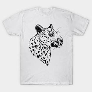 Black Leopard Head T-Shirt